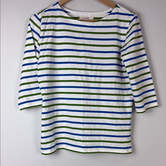 Seasalt Cornwall Striped Organic Cotton Sailor Top Size 8 - Picture 2 of 7